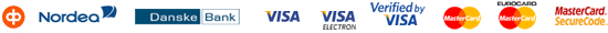 OP, Nordea, Danske Bank, Visa, Visa Electron, Visa, MasterCard