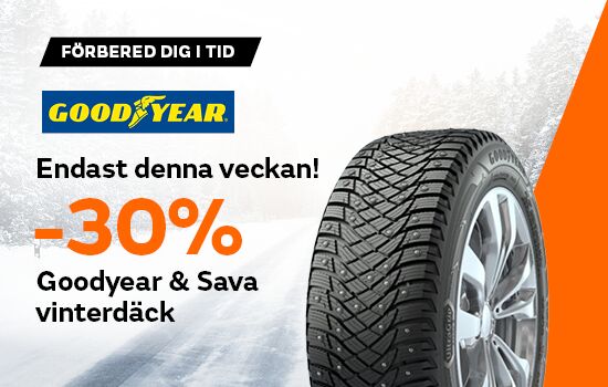 Endast denna vecka - 30 % på vinterdäck